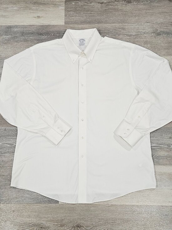Brooks Brothers Regent Fit White Supima Cotton Dress Shirt 17.5 35 - Picture 2 of 7